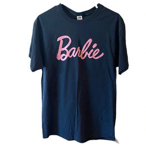 New Barbie Logo pink black Graphic Tee 100% Cotton T Shirt Barbiecore Gifts